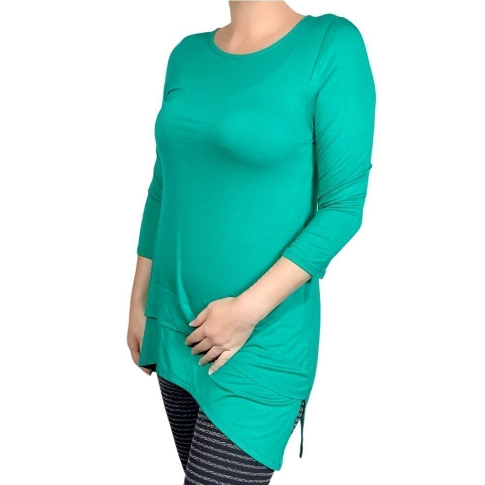 Cupio Green Long Sleeve Cotton Tunic Top